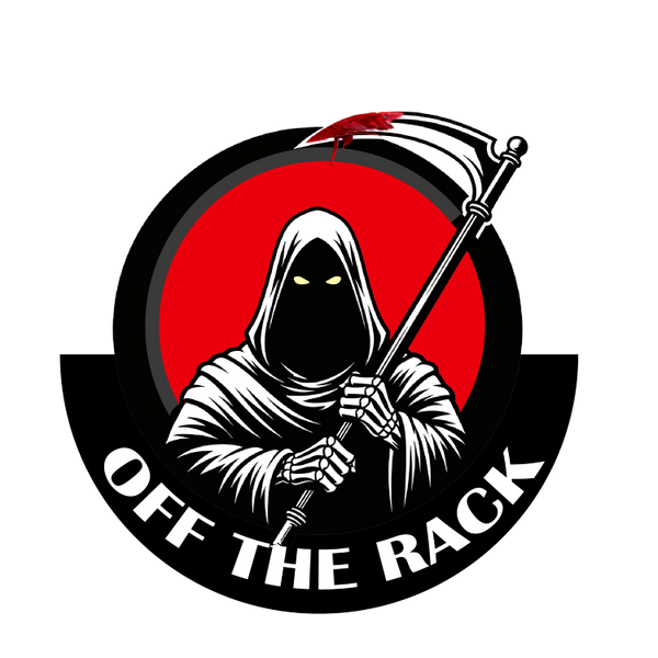 Off_The_Rack_Brand_Logo featuring a hooded figure with a scythe against a red background, with 'Off The Rack' text.